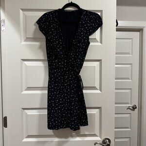 Brandy Melville Blue Floral Wrap Dress in Size Small